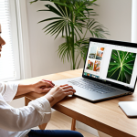 **

Flexible workspace: A bright, modern home office setup with a person working comfortably on a laptop. The scene includes elements suggesting work-life balance, like a plant, a cup of coffee, and natural light.

**